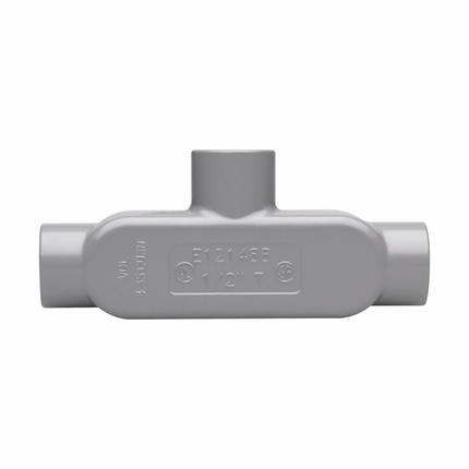 Eaton Crouse-Hinds series Condulet Series 5 conduit outlet body, Rigid/IMC, Copper-free aluminum, T shape, 2-1/2"