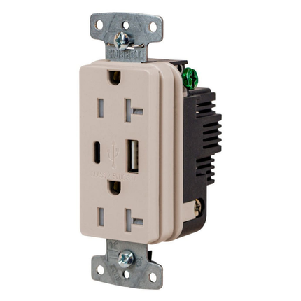 USB Charger Duplex Receptacle, 20A 125V,2-Pole 3-Wire Grounding