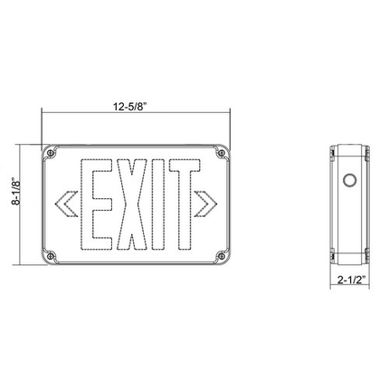LED Wet Location Exit Signs Red Legend
