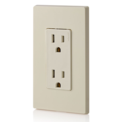 15 Amp Decora Duplex Outlet/Receptacle, Grounding, Light Almond