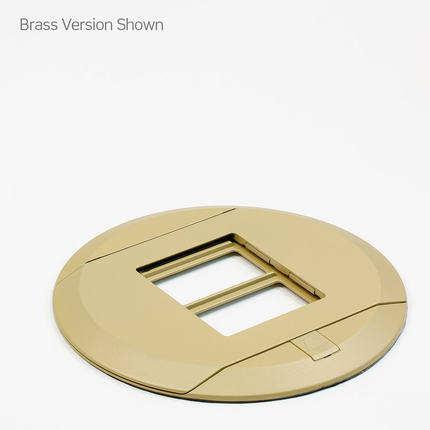 Poke-Through Cover, (2) Door-In-Door Flip Lids, Gray