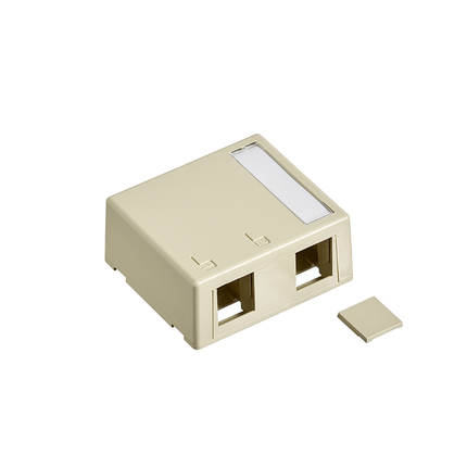 Surface-Mount QUICKPORT™ Box, Plenum-Rated, 2-Port, Ivory