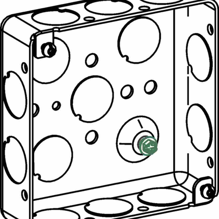 1-1/4" DEEP, 4" SQUARE (4S) SHALLOW BOX DRAWN WITH 1/2" KO