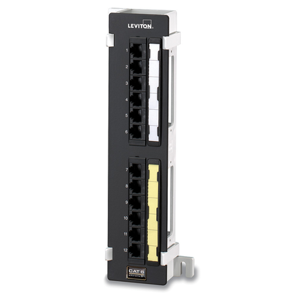 Cat 6 Flat Universal Patch Block, 12-Port, Black
