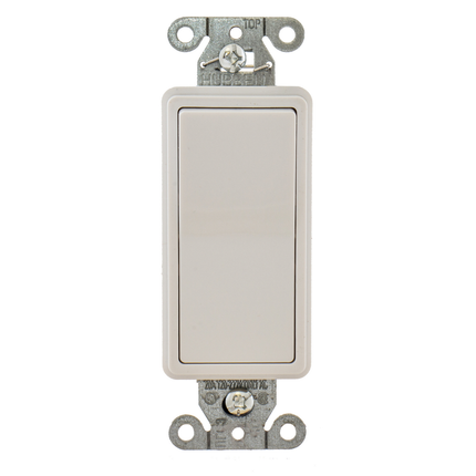 Switches and Lighting Control, Decorator Switch, Specification Grade, Three Way, 20A 120/277V AC, Back and Side Wired, White