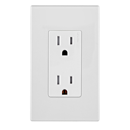 Decora Edge 15 Amp Tamper-Resistant Duplex Outlet, White
