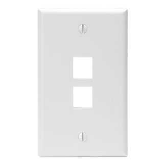 Single-Gang QUICKPORT‚Ñ¢ Wallplate, 2-Port, White