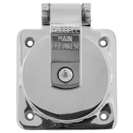 Wallplates and Boxes, Marine Products, Replacement, Circuit Breaker Inlet Cover, Standard Size, Stainless Steel