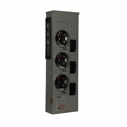 Eaton residential meter stack, Multiple metering, 125A, Copper, Bus: 800A, No bypass, NEMA 3R, Depends on selected main circuit breaker, Four-jaw, 3, Single-phase in/single-phase out, BR2_, BRH2_, BRHH2_, Ringless, 120/240V