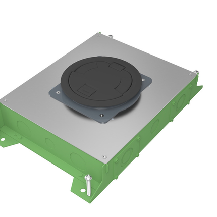 RFBA 4-Gang Round Cover Floor Box - On Grade