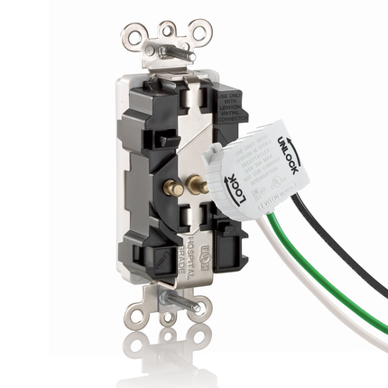 Lev-Lok Tamper-Resistant Duplex Receptacle