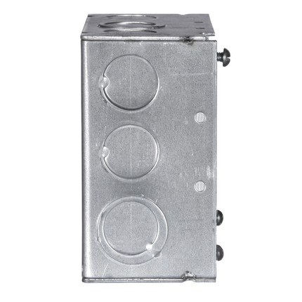 4 in. Square Extension Ring, Welded, 2-1/8 in. Deep, Six 1/2 and Six 3/4 in. KO's