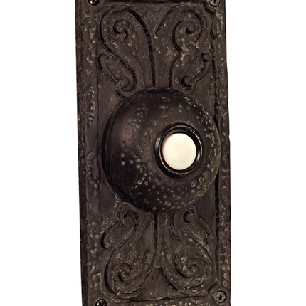Surface Mount Designer LED Lighted Push Button in Weathered Black