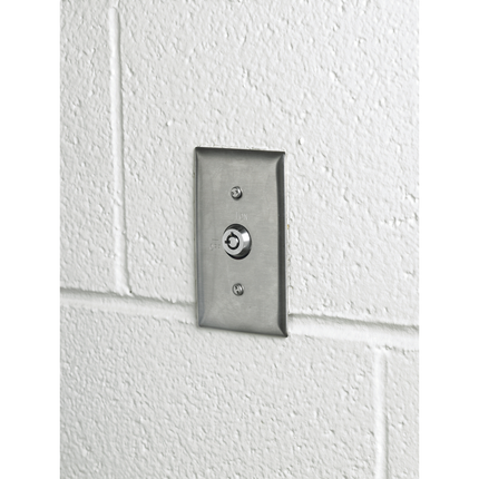 Wallplates and Boxes, Metallic Plates, 1- Gang, 1) Security Opening, Standard Size, Stainless Steel