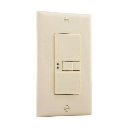 Eaton Blankface GFCI,Self-test,#14 - 10 AWG,20A,Residential,Commercial,Flush,125 V,GFCI,Back and side wire,Ivory,Brass,Blankface,Thermoplastic,Two-pole,Three-wire,Two-pole, three-wire, grounding
