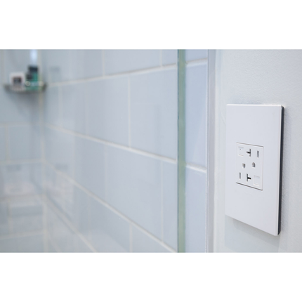 adorne® Gloss White 1-Gang Screwless Wall Plate with Microban®