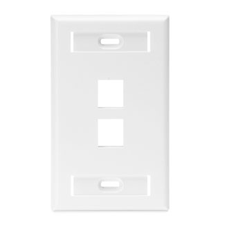 Single-Gang QUICKPORT™ Wallplate with ID Windows, 2-Port, White