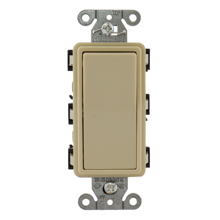 tradeSELECT® Decorator Rocker Switch, 4-Way 15A Push Back and Side Wired
