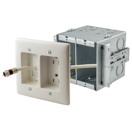 Wall Boxes, Data Box, Gangable, 2- Gang, 4" Depth, 2" KOs
