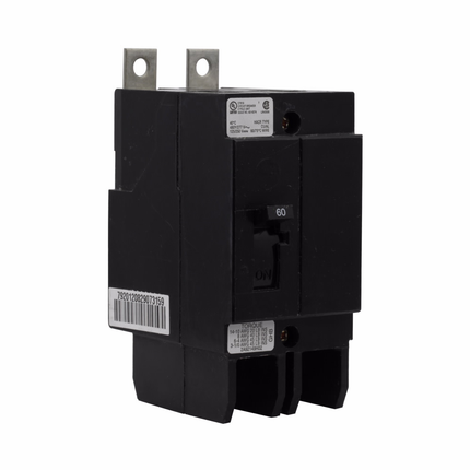 Eaton Series C complete molded case circuit breaker, G-frame, GHB, Complete breaker, Fixed thermal, Fixed magnetic trip type, Two-pole, 60 A, 480Y/277 Vac, 125/250 Vdc, 50/60 Hz