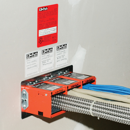 EZ-Path Series 33 Fire-Rated Pathway Three-Gang Wall Plates - One pair (2) & labels