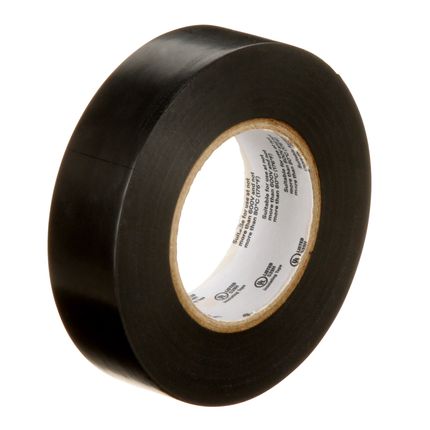3M Temflex Vinyl Electrical Tape 165, Black, 3/4 in x 60 ft x .006 in, 100 Rolls/Case