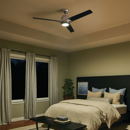 Zeus LED 60" Fan Polished Nickel