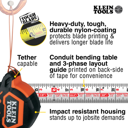 Tape Measure, 25-Foot Magnetic Double-Hook
