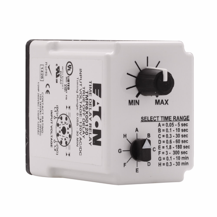 TMR6 Series Time Delay Relays, Octal style terminals, 8 pins, True OFF delay, Programmable time delay, 24 Vac/dc input voltage, DPDT contact configuration