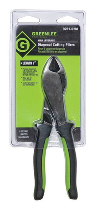 7" High-Leverage Diagonal Cutting Pliers (Molded Grip)