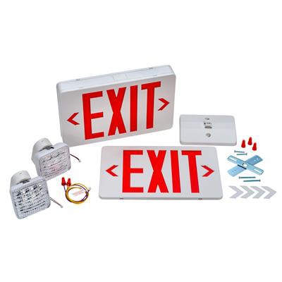 LED Red Exit & Emergency Combo Remote Capable