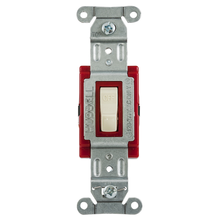 Switches and Lighting Controls, Industrial/Commercial Grade, SNAPConnect Series, Toggle Switches, Single Pole, 20A 120/277V AC, Ivory Toggle, North American