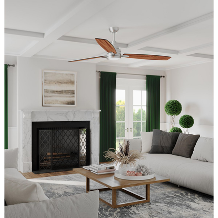 54" 5 Blade Fan w/ LED Light in Brushed Nickel