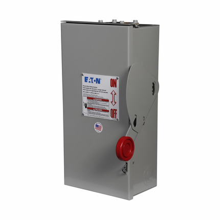 Eaton Heavy duty single-throw non-fused safety switch, Single-throw, 30A, NEMA 3R, Painted galvanized steel, , Non-fusible, Two-pole, Two-wire, 3 at 240 Vac TD 1 Ph, 7.5 at 480 Vac TD 1 Ph, 10 at 600 Vac TD 1 Ph, 15 at 600 Vdc