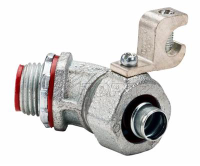4" 45° Liquidtight Connector with Grounding Lug