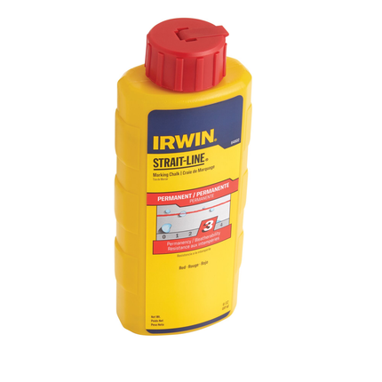 IRWIN Strait-Line Permanent Marking Chalk, 8-Ounce, Red (64902)