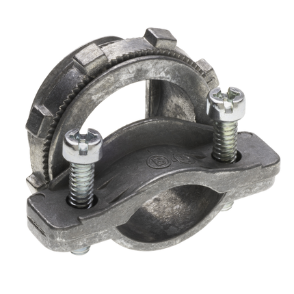 Two Screw Strap Type MC Connector 1-1/4", Zinc Rectangular Throat