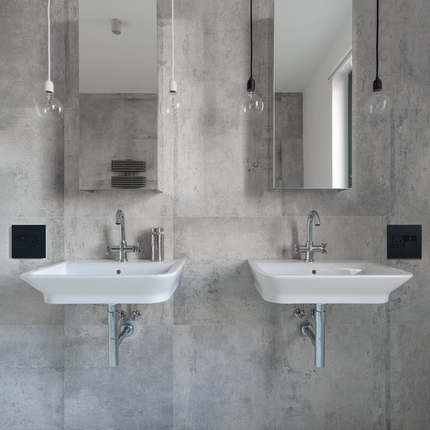 adorne® Graphite 1-Gang+ Screwless Wall Plate with Microban®