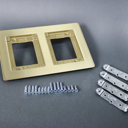 Omnibox® Double Gang Rectangular Brass Carpet/Tile Flange