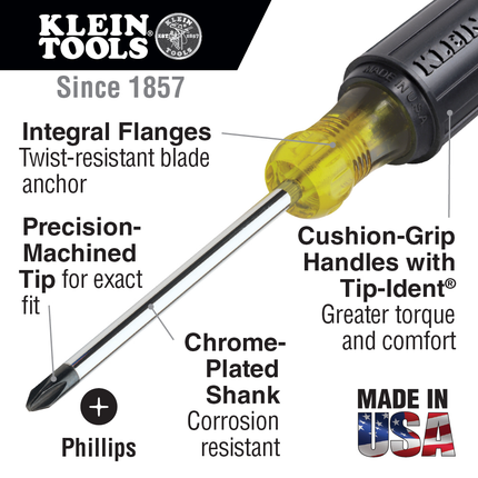 Screwdriver Set, Slotted and Phillips, 5-Piece