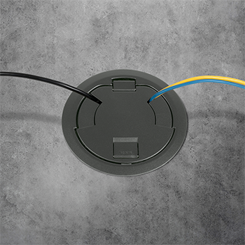 6AT Prewired A/V Evolution™ Poke Thru Device, Surface Style Cover, Gray