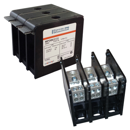 MPDB UL1953 AL MINI 1000V 175A Adder 1 2/0-#14 in-1 2/0-#14 out Box/Box