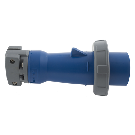 Heavy Duty Products, IEC Pin and Sleeve Devices, Industrial Grade, Male, Plug, 30A 250V AC, 2-Pole 3-Wire Grounding, Terminal Screws, Blue, Watertight