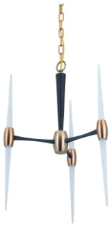 CRAFTMADE 42623-FBSB-LED SPIRE 3 ARM LED CHANDELIER IN FLAT BLACK/SATIN BRASS