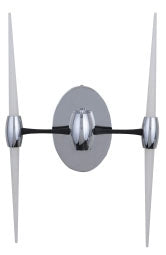 CRAFTMADE 42662-FBCH-LED SPIRE 2 ARM LED WALL SCONCE IN FLAT BLACK/CHROME