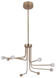 CRAFTMADE 43028-SB-LED SOLIS 8 ARM LED CHANDELIER IN SATIN BRASS