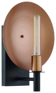 CRAFTMADE 46561-MBKSCP CANDELA 1 LIGHT WALL SCONCE IN MATTE BLACK/SATIN COPPER