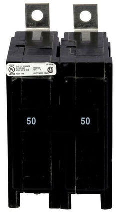 Quicklag Industrial Thermal-Magnetic Circuit Breaker, Two-pole, 50A, 22 kAIC, 120/240V , Bolt-on