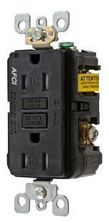 HUBBELL AFR15TRBK 15A ARC FAULT TR RECEPTACLE BLACK