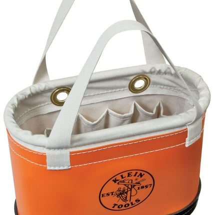 KLEIN 5144BHHB HARD-BODY BUCKET 14-POCKET OVAL BUCKET ORANGE/WHITE